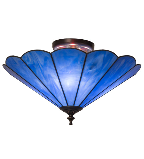 Meyda Tiffany Perennial 12336 Ceiling Light - Blue (Va) Antique Brass