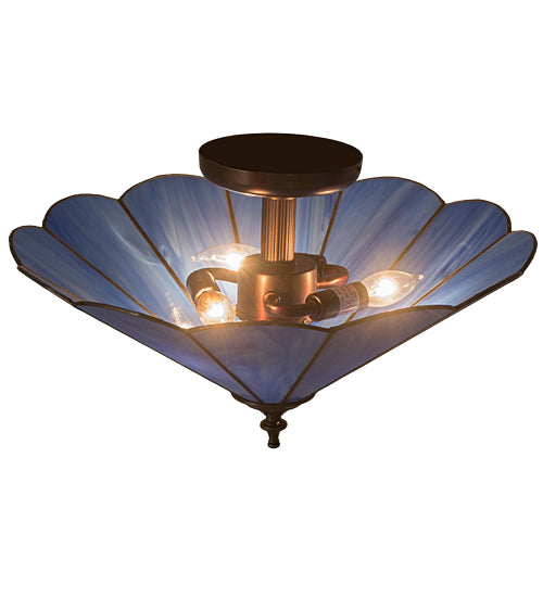 Meyda Tiffany Perennial 12336 Ceiling Light - Blue (Va) Antique Brass