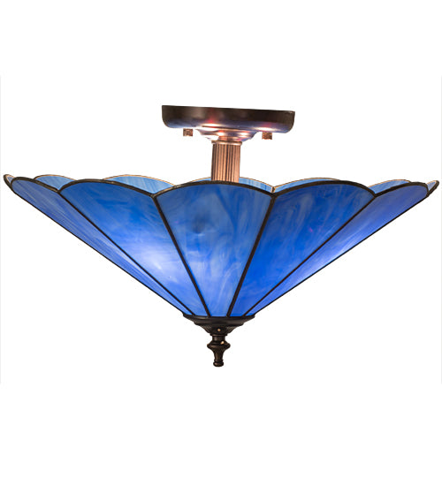 Meyda Tiffany Perennial 12336 Ceiling Light - Blue (Va) Antique Brass