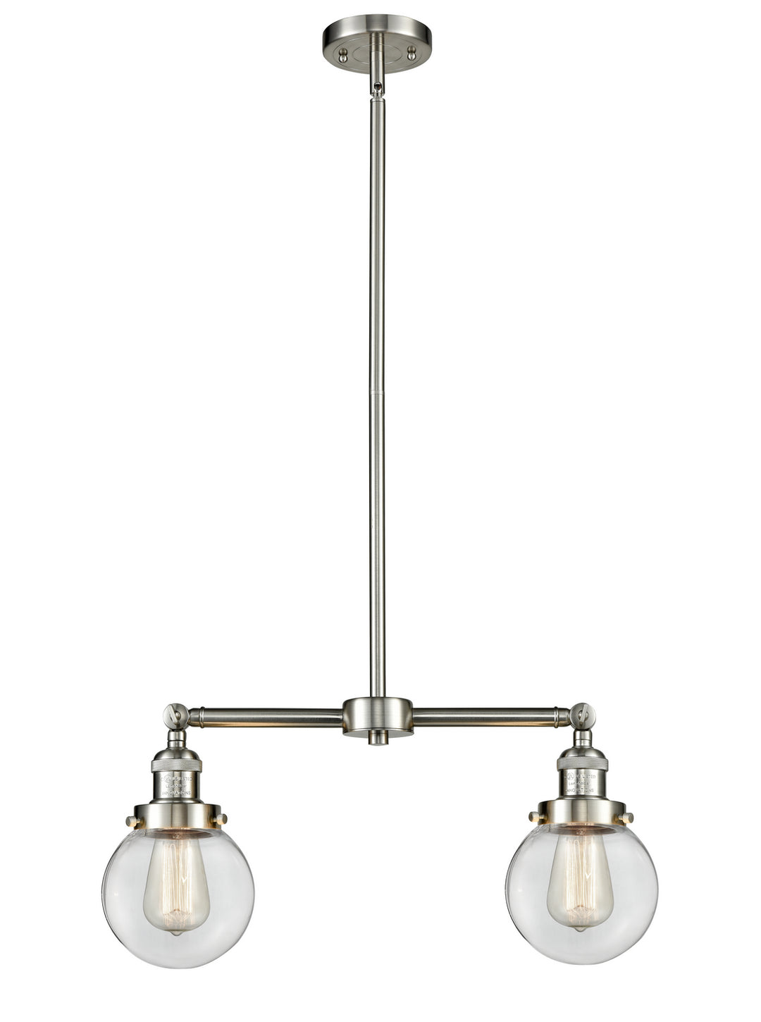 Innovations Franklin Restoration 209-SN-G202-6-LED Pendant Light - Brushed Satin Nickel