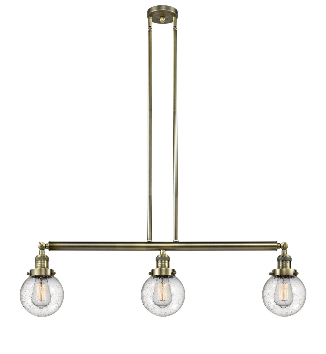 Innovations Franklin Restoration 213-AB-G204-6 Pendant Light - Antique Brass