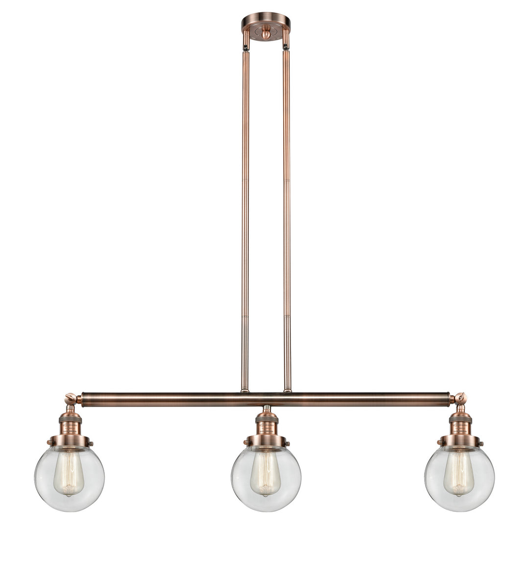 Innovations Franklin Restoration 213-AC-G202-6-LED Pendant Light - Antique Copper