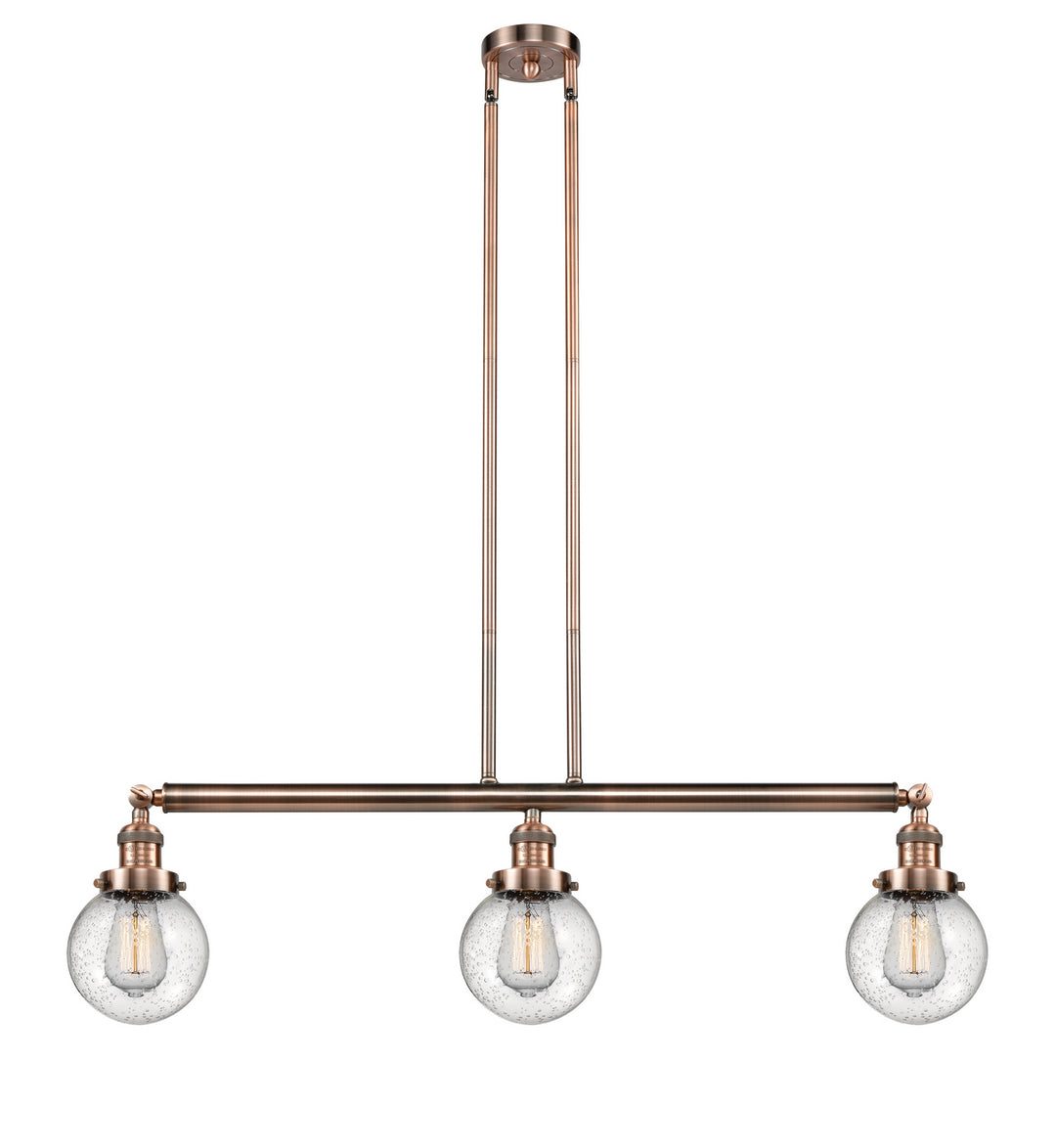 Innovations Franklin Restoration 213-AC-G204-6-LED Pendant Light - Antique Copper