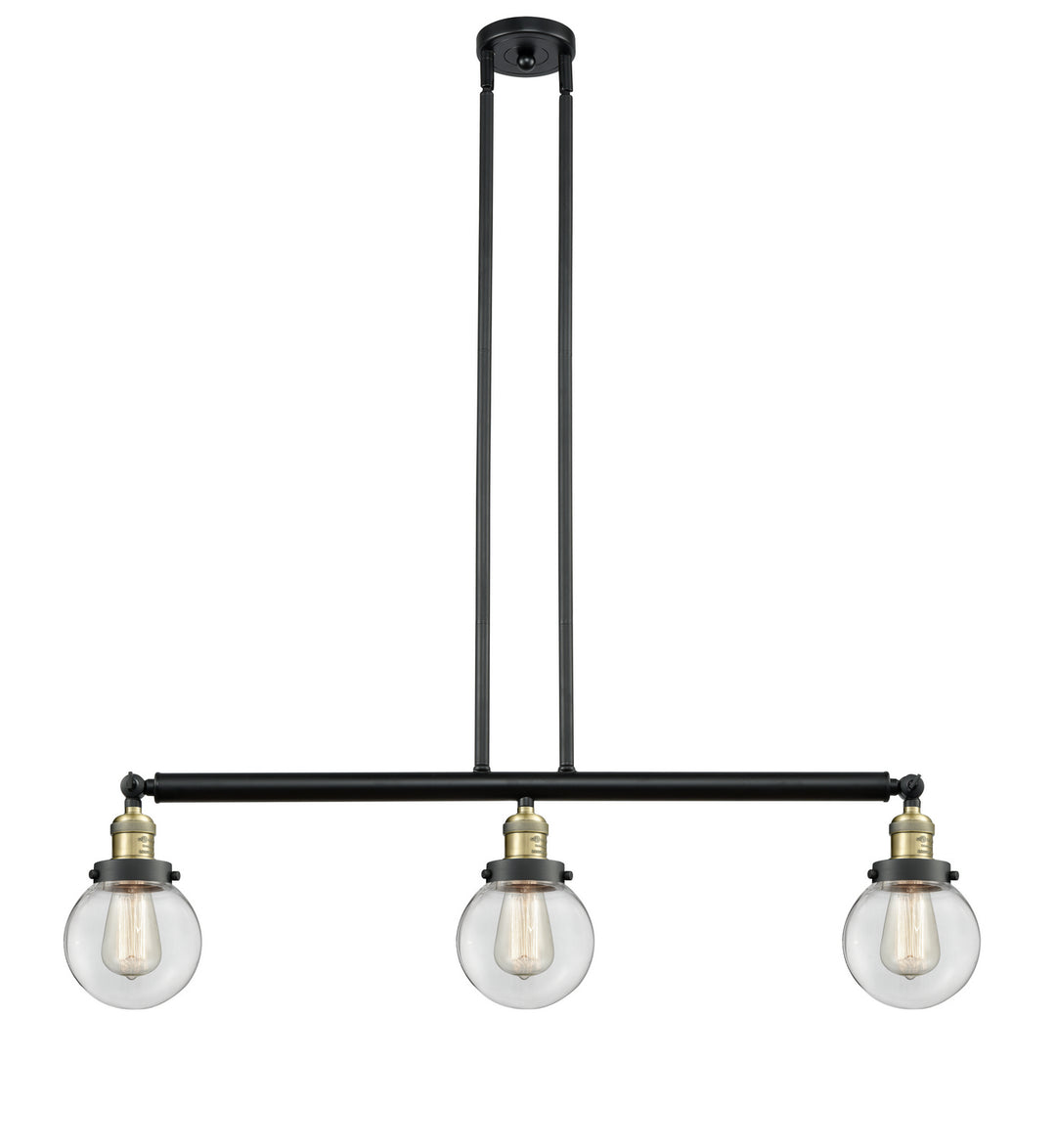 Innovations Franklin Restoration 213-BAB-G202-6 Pendant Light - Black Antique Brass