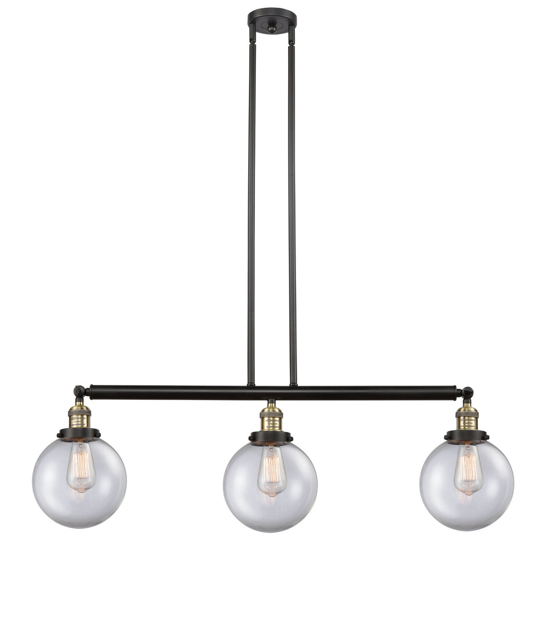 Innovations Franklin Restoration 213-BAB-G202-8 Pendant Light - Black Antique Brass