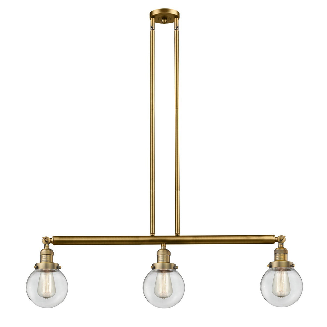 Innovations Franklin Restoration 213-BB-G202-6 Pendant Light - Brushed Brass