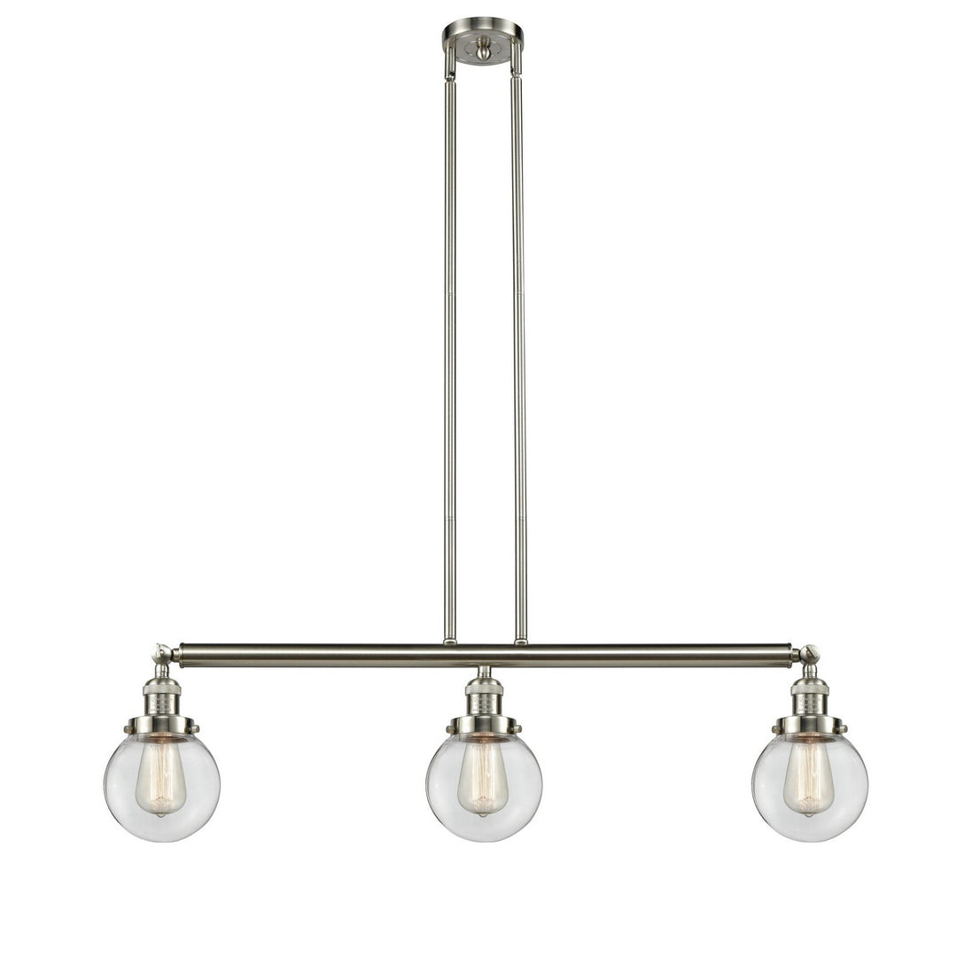 Innovations Franklin Restoration 213-SN-G202-6 Pendant Light - Brushed Satin Nickel