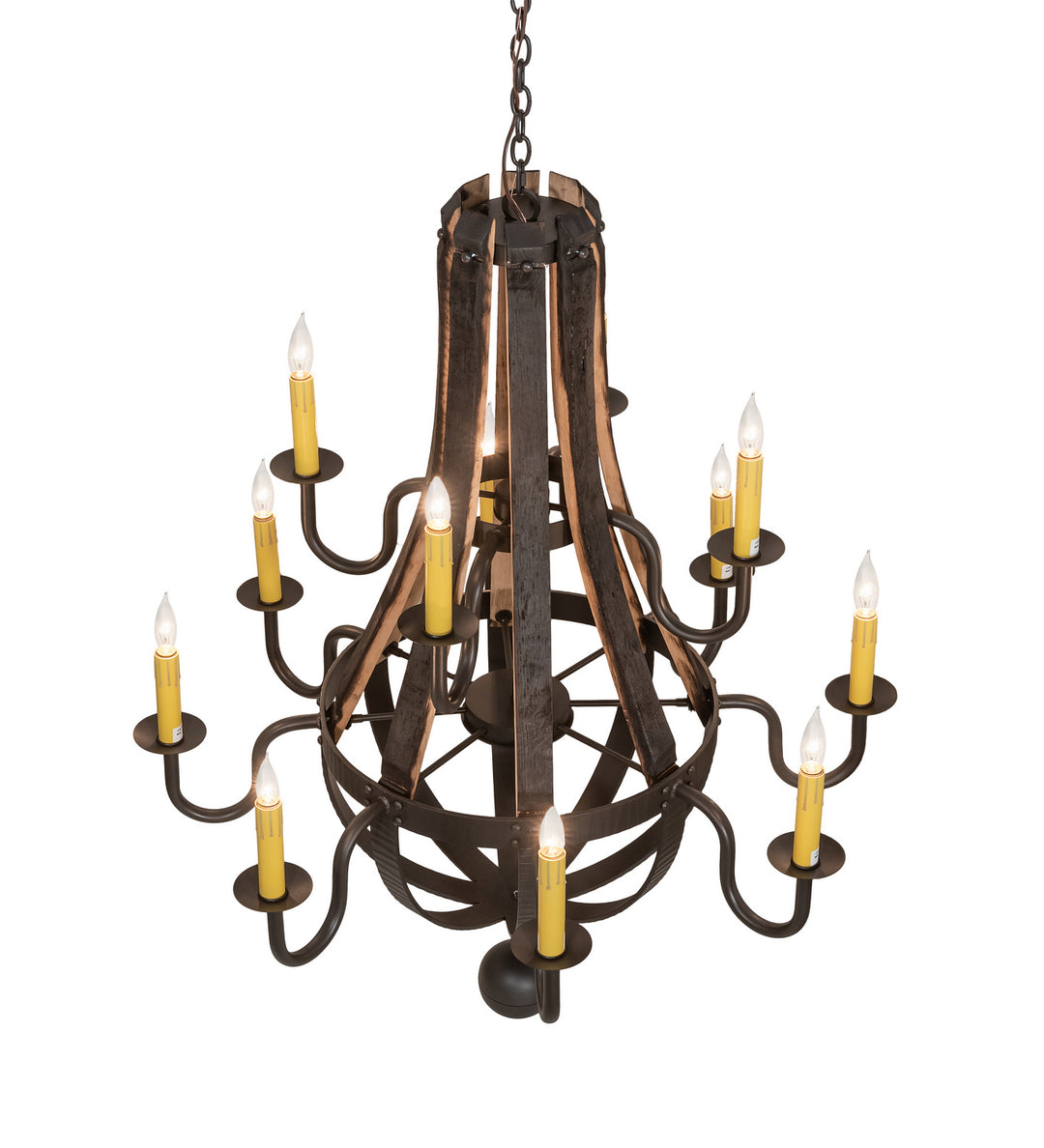 Meyda Tiffany Barrel Stave 247815 Chandelier Light - Wrought Iron