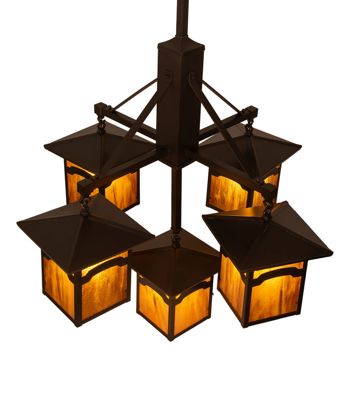 Meyda Tiffany Seneca 248516 Chandelier Light - Craftsman Brown