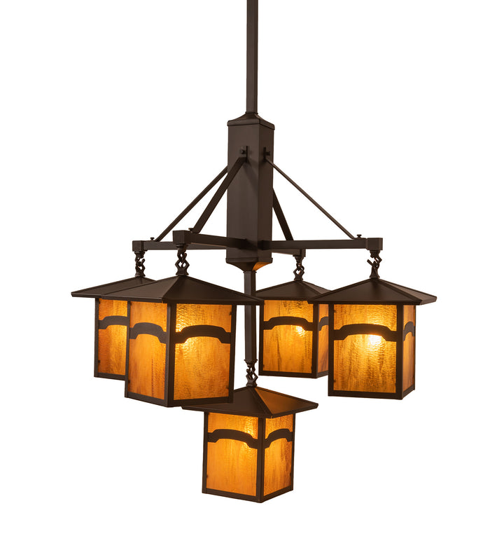 Meyda Tiffany Seneca 248516 Chandelier Light - Craftsman Brown