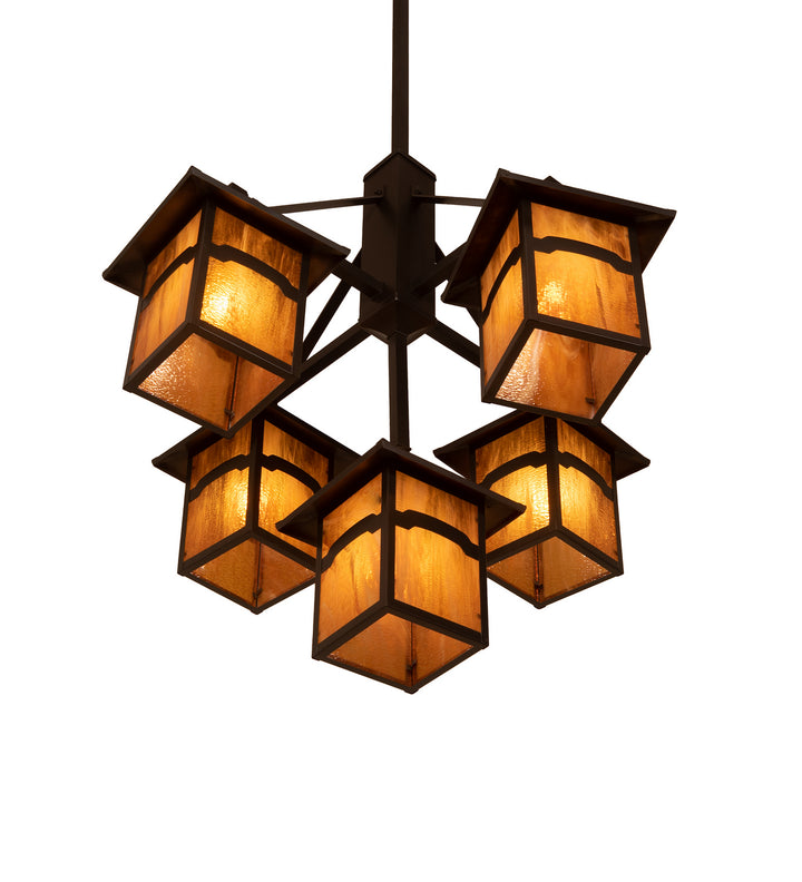 Meyda Tiffany Seneca 248516 Chandelier Light - Craftsman Brown