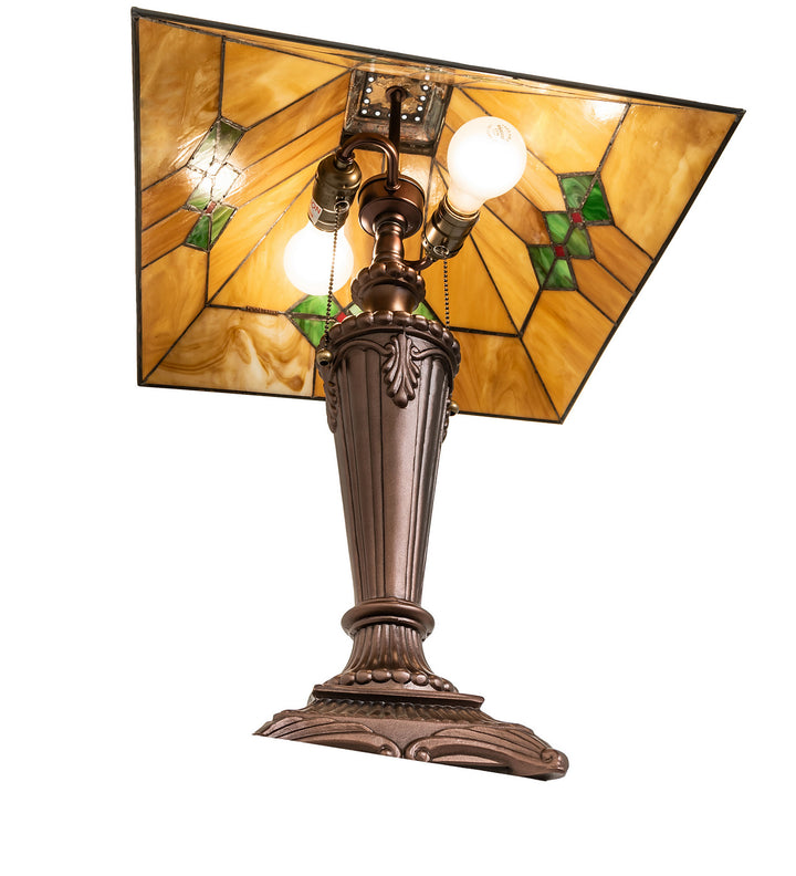 Meyda Tiffany Lighting 253025 Martini Mission Two Light Table Lamp Lamp Bronze / Dark