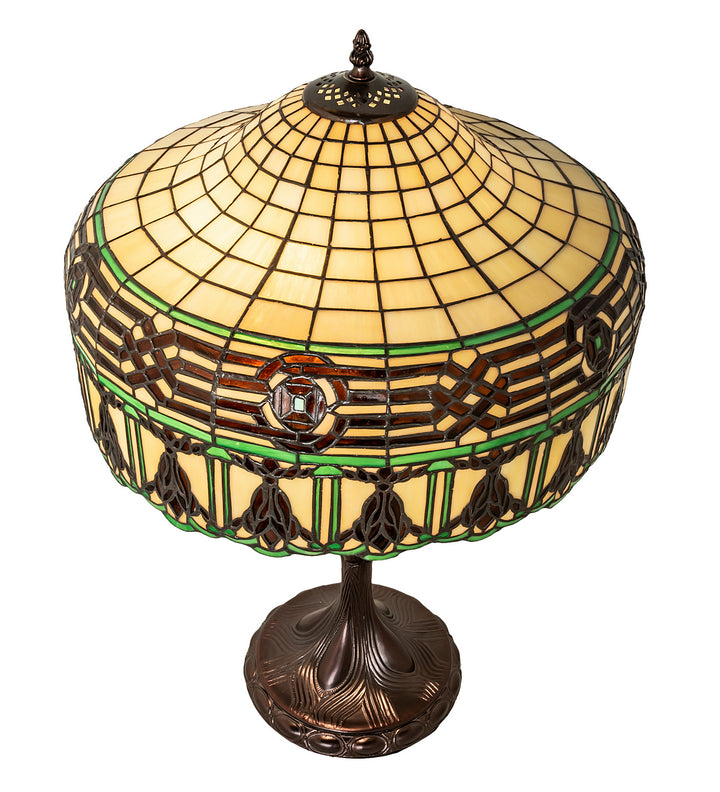 Meyda Tiffany Lighting 253398 Gorham Two Light Table Lamp Lamp Bronze / Dark