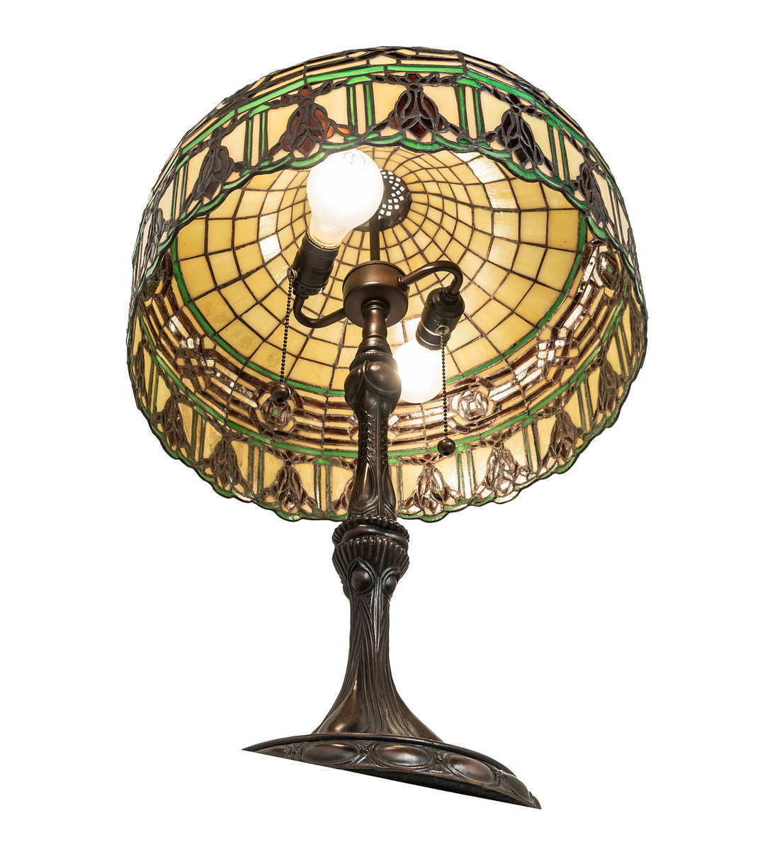 Meyda Tiffany Lighting 253398 Gorham Two Light Table Lamp Lamp Bronze / Dark