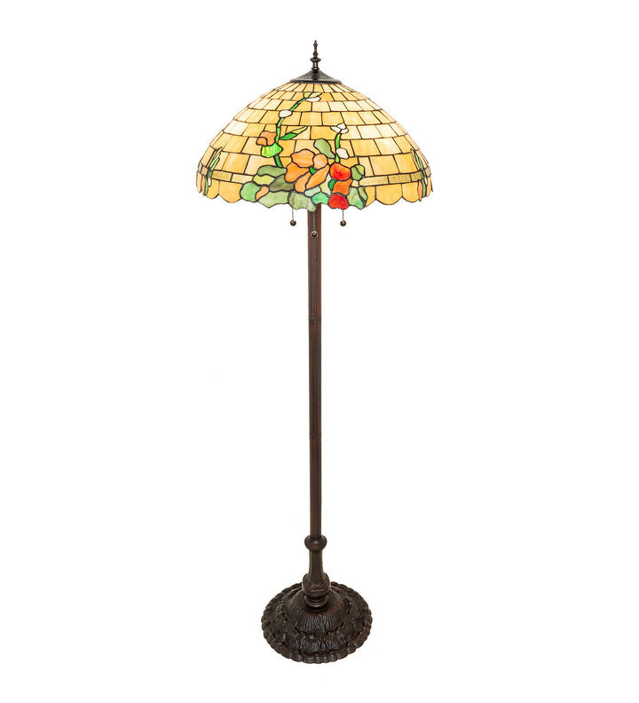 Meyda Tiffany Lighting 253416 Duffner & Kimberly Hollyhock Three Light Floor Lamp Lamp Bronze / Dark