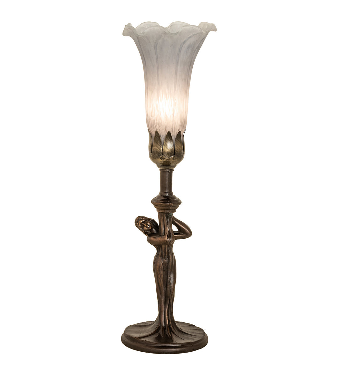 Meyda Tiffany Lighting 253423 Gray One Light Mini Lamp Lamp Bronze / Dark