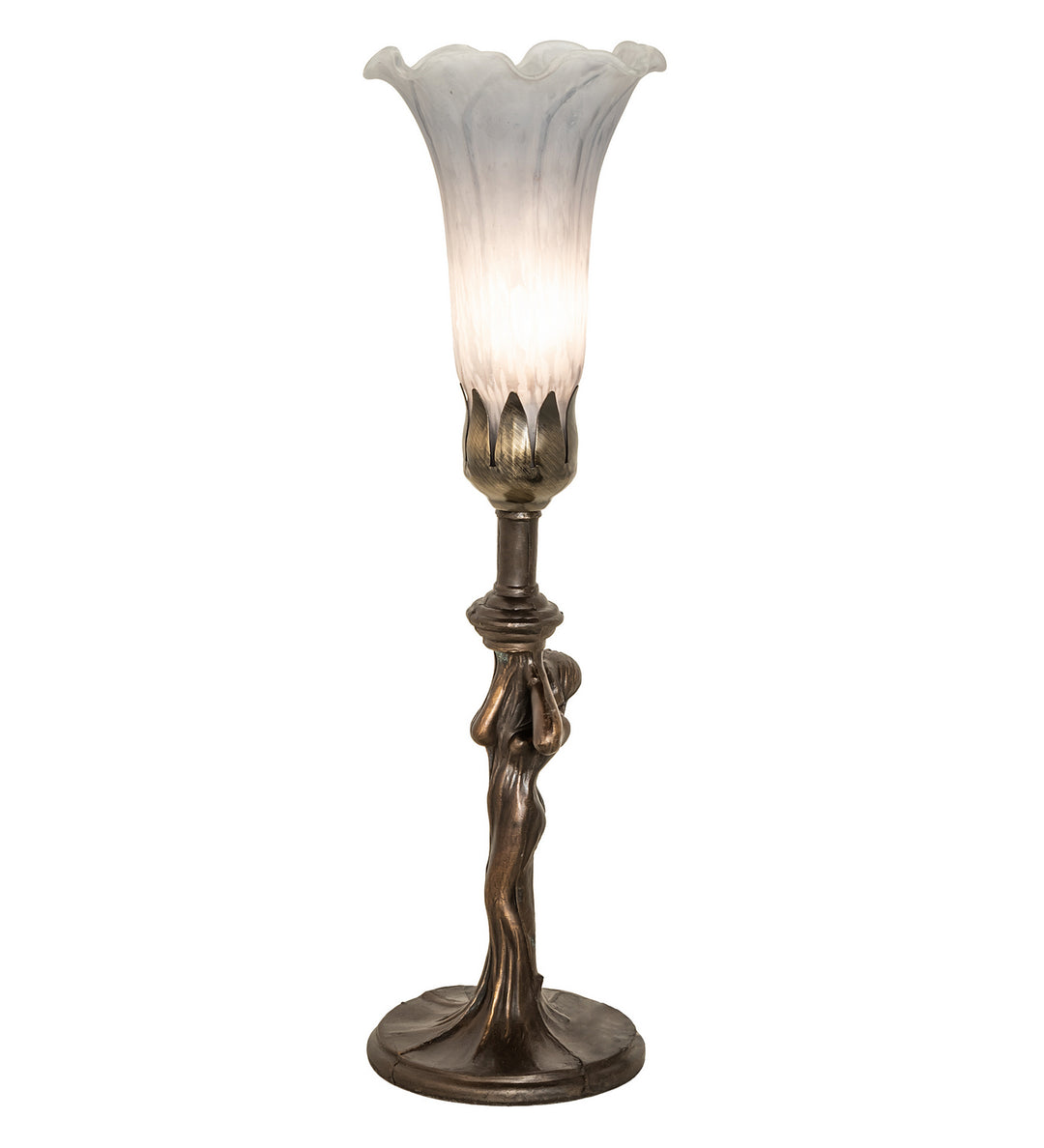 Meyda Tiffany Lighting 253423 Gray One Light Mini Lamp Lamp Bronze / Dark