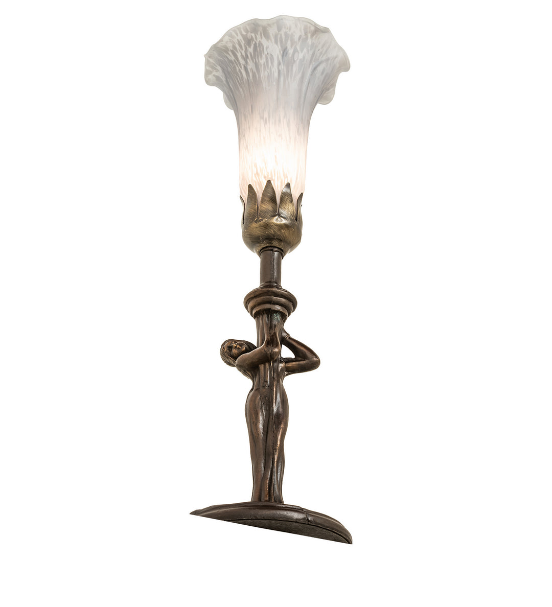 Meyda Tiffany Lighting 253423 Gray One Light Mini Lamp Lamp Bronze / Dark