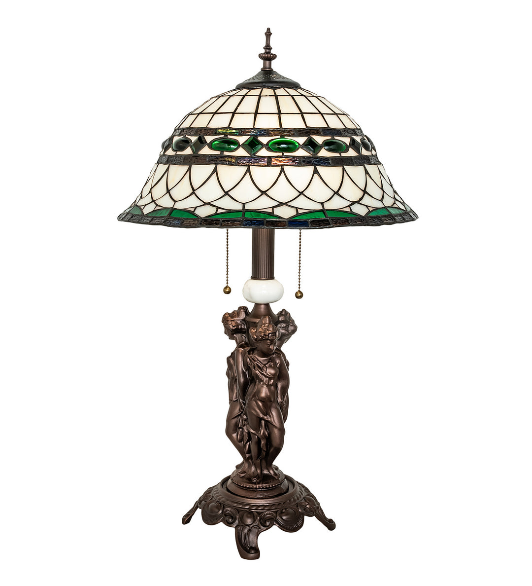 Meyda Tiffany Lighting 253641 Tiffany Roman Two Light Table Lamp Lamp Bronze / Dark