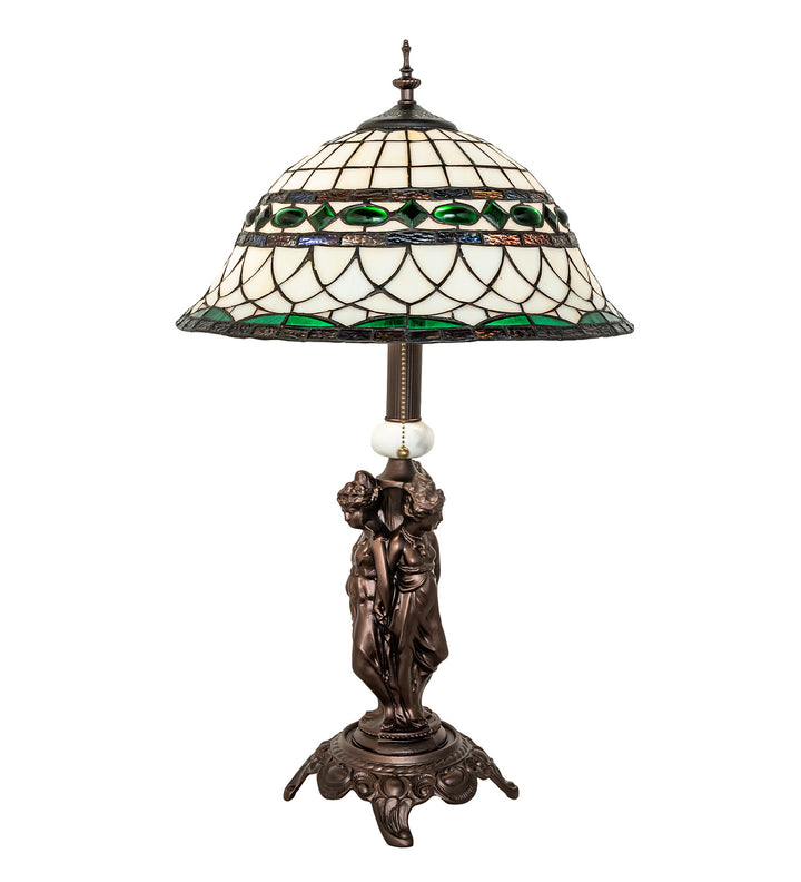Meyda Tiffany Lighting 253641 Tiffany Roman Two Light Table Lamp Lamp Bronze / Dark