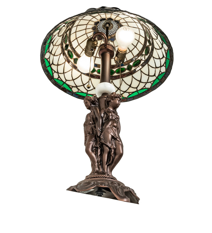 Meyda Tiffany Lighting 253641 Tiffany Roman Two Light Table Lamp Lamp Bronze / Dark