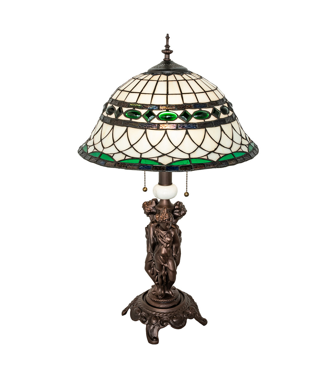 Meyda Tiffany Lighting 253641 Tiffany Roman Two Light Table Lamp Lamp Bronze / Dark