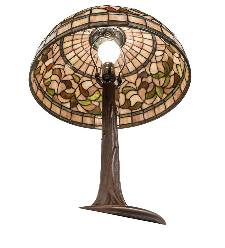 Meyda Tiffany Lighting 253821 Tiffany Turning Leaf One Light Table Lamp Lamp Bronze / Dark