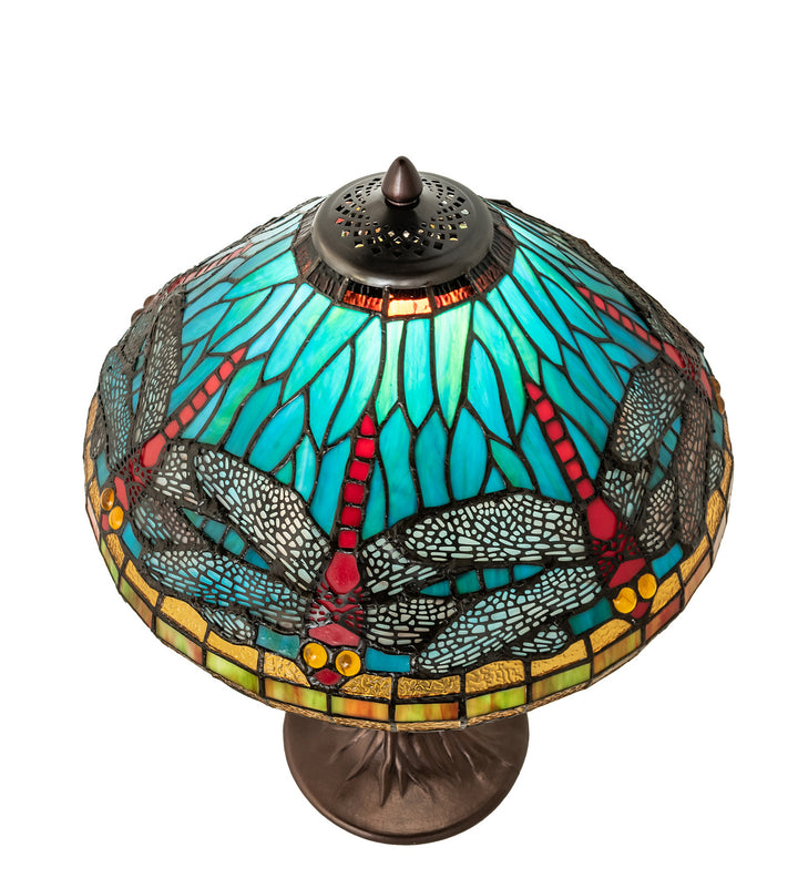 Meyda Tiffany Lighting 253822 Tiffany Dragonfly One Light Table Lamp Lamp Bronze / Dark