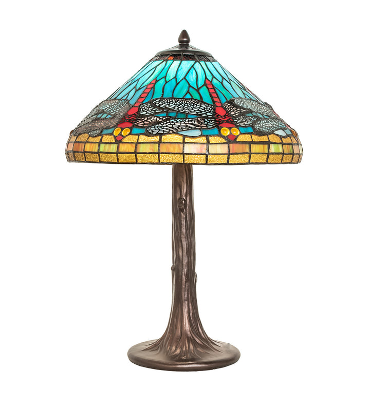 Meyda Tiffany Lighting 253822 Tiffany Dragonfly One Light Table Lamp Lamp Bronze / Dark