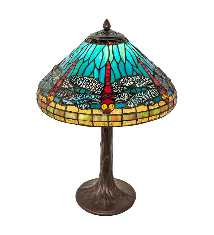 Meyda Tiffany Lighting 253822 Tiffany Dragonfly One Light Table Lamp Lamp Bronze / Dark