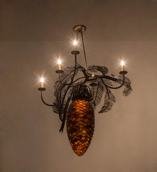 Meyda Tiffany Pinecone 12363 Chandelier Light - Antique Copper