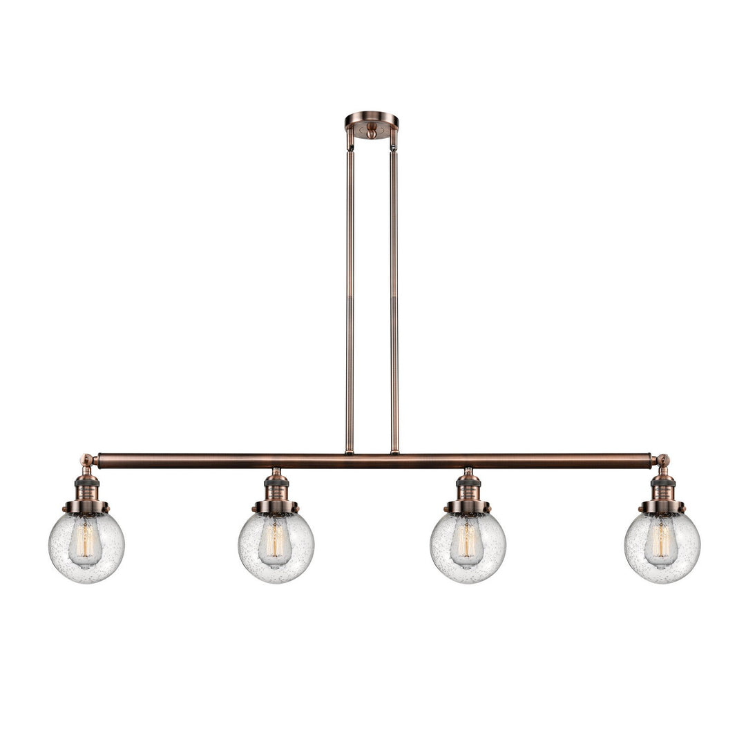 Innovations Franklin Restoration 214-AC-G204-6-LED Pendant Light - Antique Copper