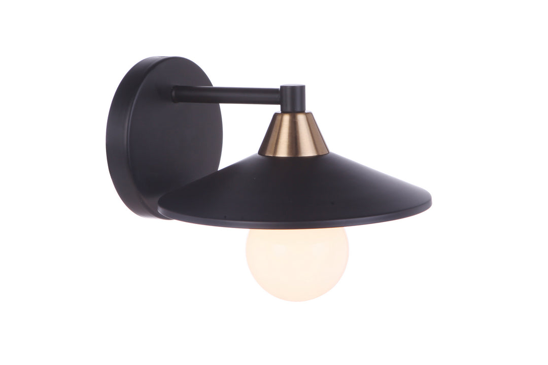 Craftmade Isaac 12508FBSB1 Wall Sconce Light - Flat Black/Satin Brass