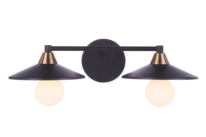 Craftmade Isaac 12519FBSB2 Bath Vanity Light 20 in. wide - Flat Black/Satin Brass