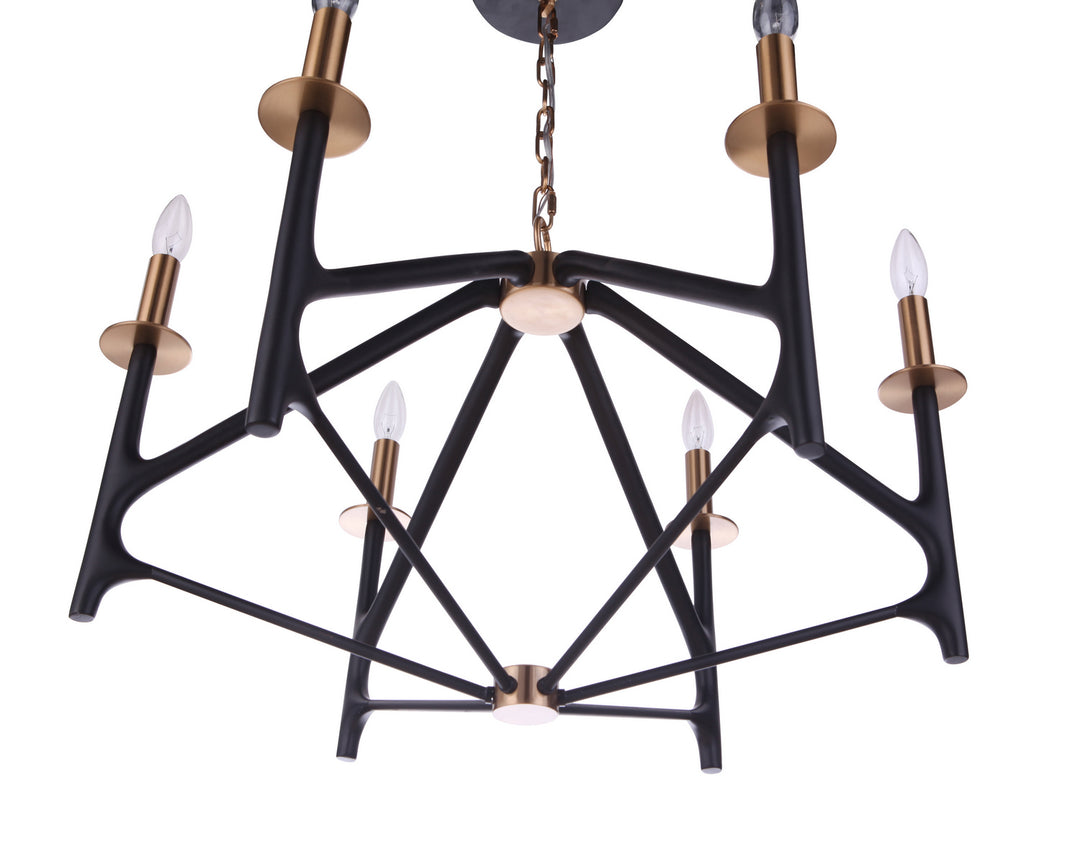 Craftmade The Reserve 55526-FBSB Chandelier Light - Flat Black/Painted Nickel