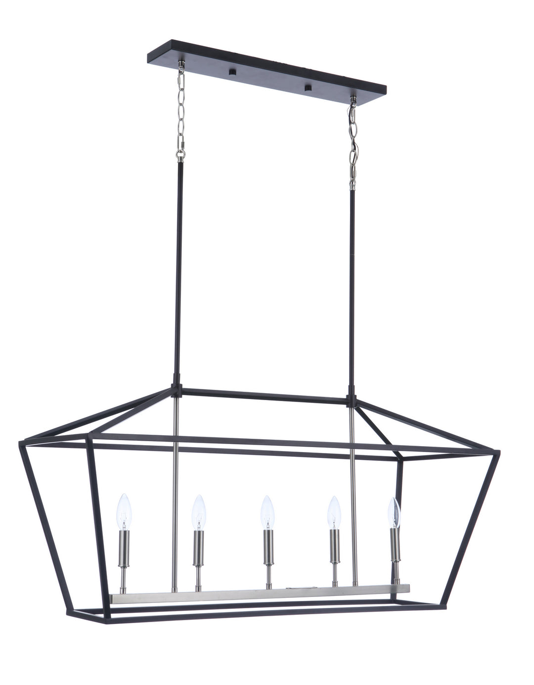 Craftmade Flynt II 56375-FBBNK Pendant Light - Flat Black/Brushed Polished Nickel