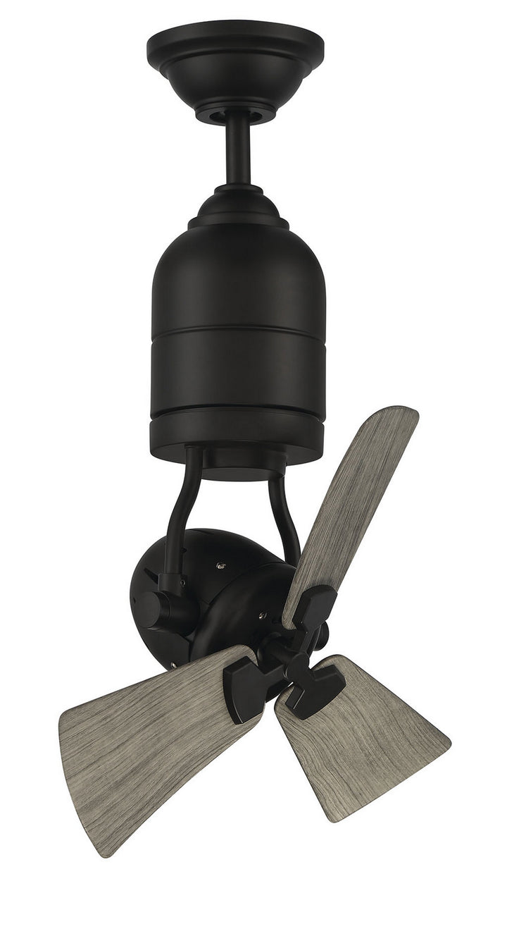 Craftmade Bellows Uno BW318FB3 Ceiling Fan 18 - Flat Black, Grey Cedar/Grey Cedar/