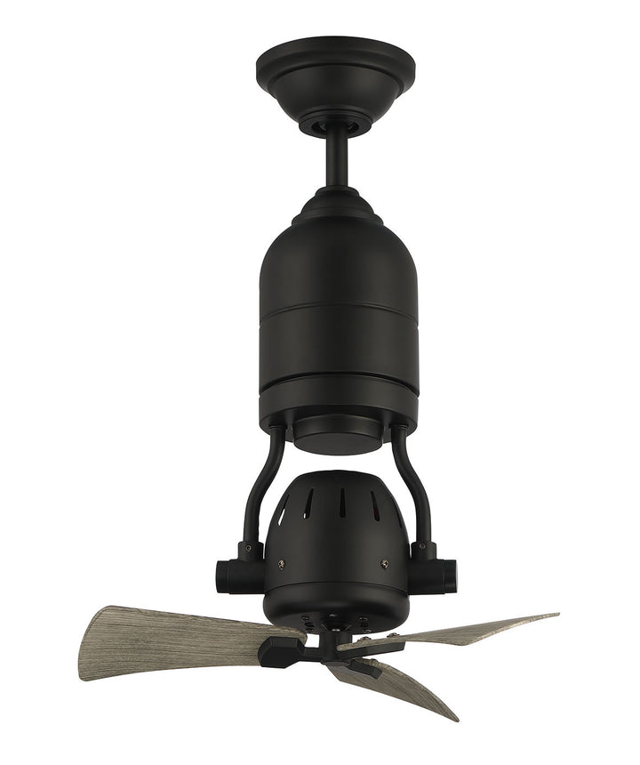 Craftmade Bellows Uno BW318FB3 Ceiling Fan 18 - Flat Black, Grey Cedar/Grey Cedar/