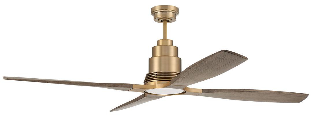 Craftmade Ricasso RIC60SB4 Ceiling Fan 60 - Satin Brass, Driftwood/Driftwood/