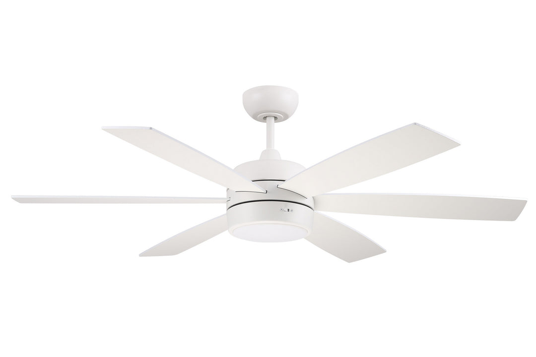 Craftmade Trevor TRV52W6 Ceiling Fan 52 - White, White/Washed Oak/