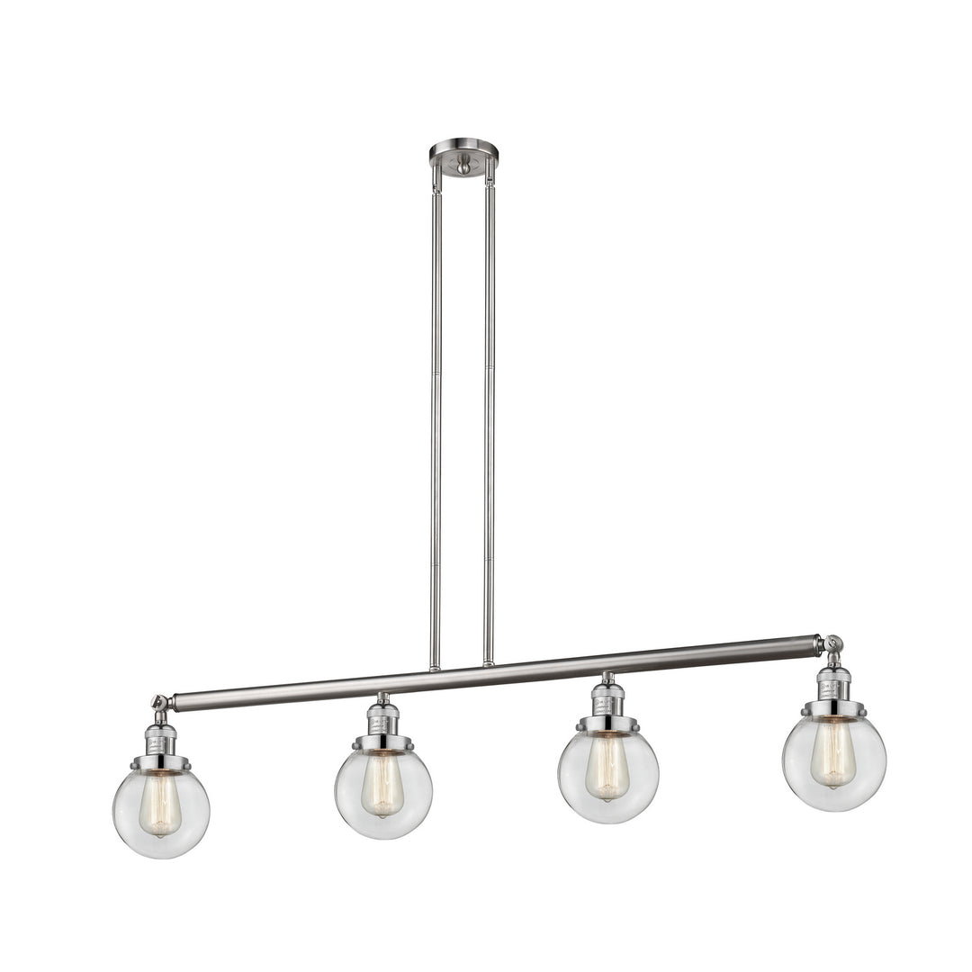 Innovations Franklin Restoration 214-SN-G202-6 Pendant Light - Brushed Satin Nickel