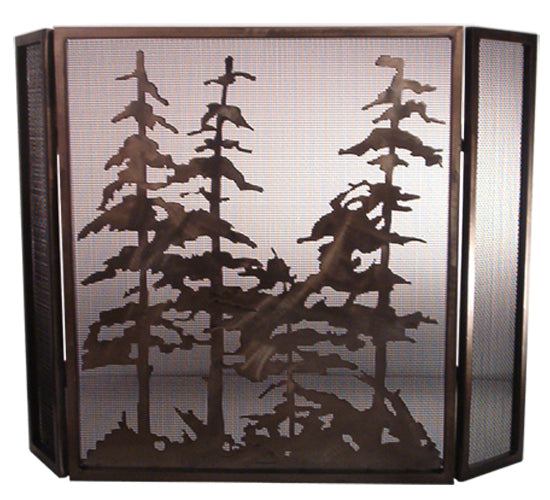 Meyda Tiffany Lighting 12393 Tall Pines Fireplace Screen Home Decor Copper/Antique/Verde