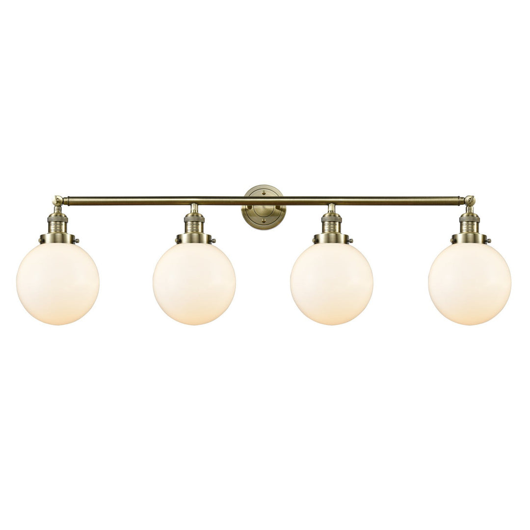 Innovations Franklin Restoration 215-AB-G201-8 Bath Vanity Light 44 in. wide - Antique Brass