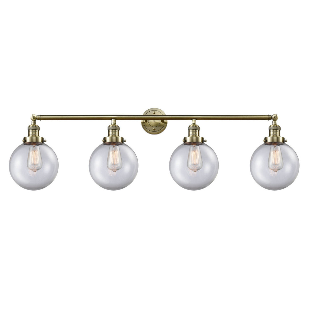 Innovations Franklin Restoration 215-AB-G202-8-LED Bath Vanity Light 44 in. wide - Antique Brass