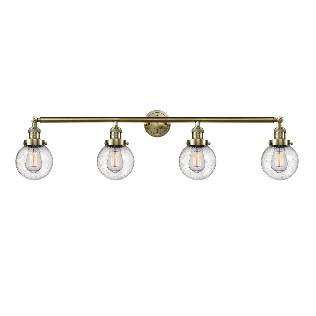 Innovations Franklin Restoration 215-AB-G204-6-LED Bath Vanity Light 42 in. wide - Antique Brass
