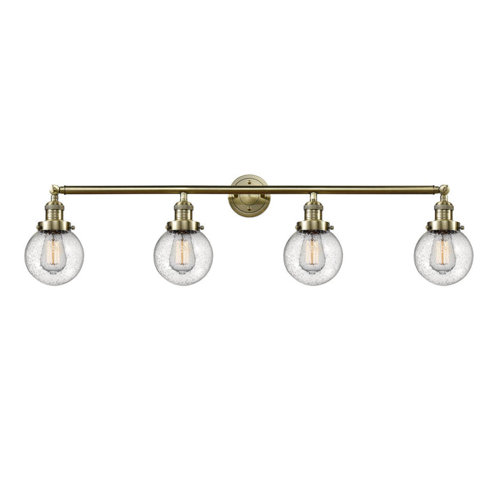 Innovations Franklin Restoration 215-AB-G204-6-LED Bath Vanity Light 42 in. wide - Antique Brass