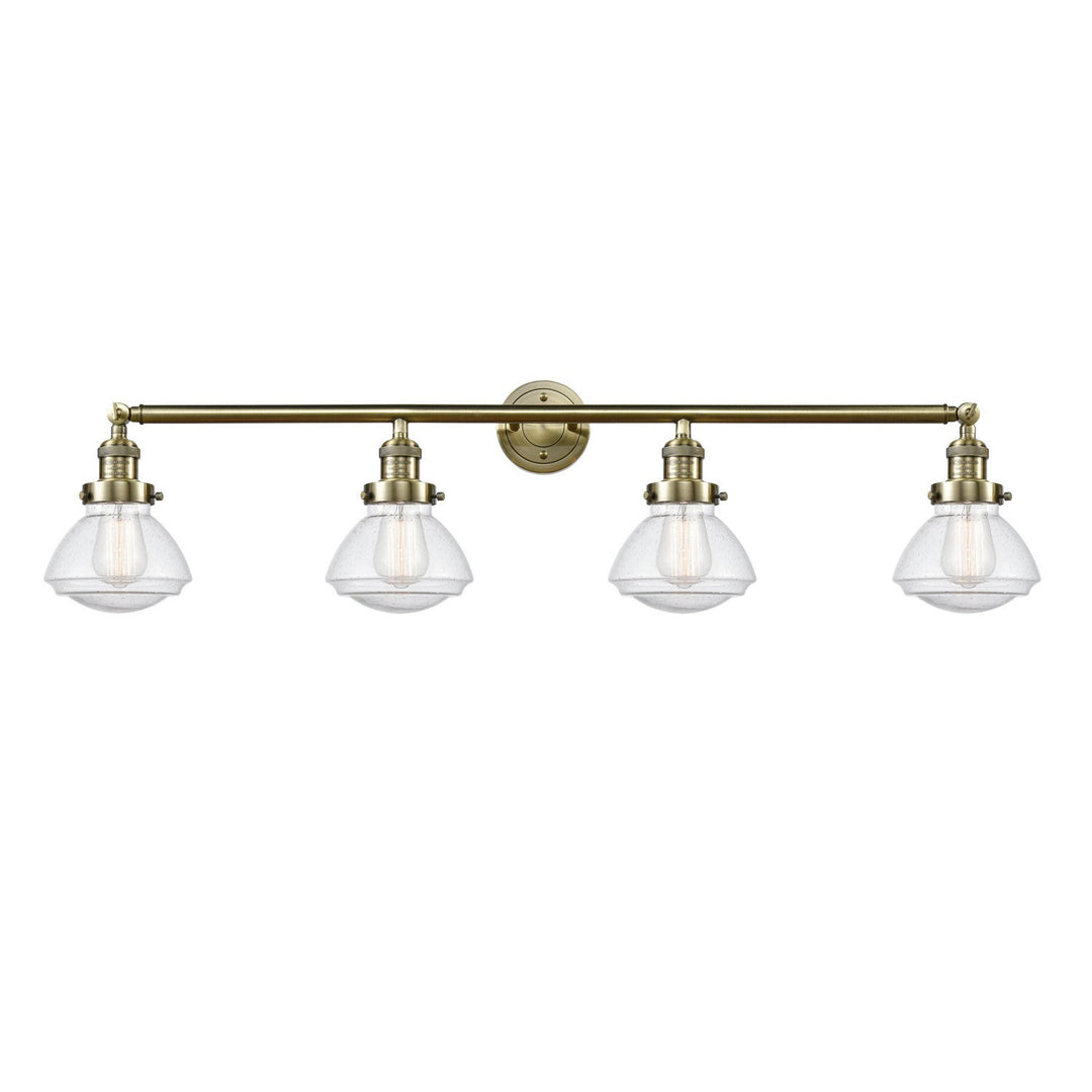 Innovations Franklin Restoration 215-AB-G324 Bath Vanity Light 43 in. wide - Antique Brass