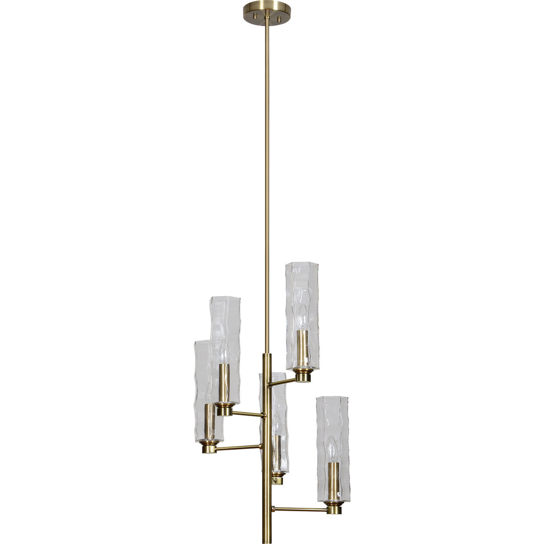 Renwil Dixon LPC4406 Pendant Light - Antique Brushed Brass, Clear,  Textured