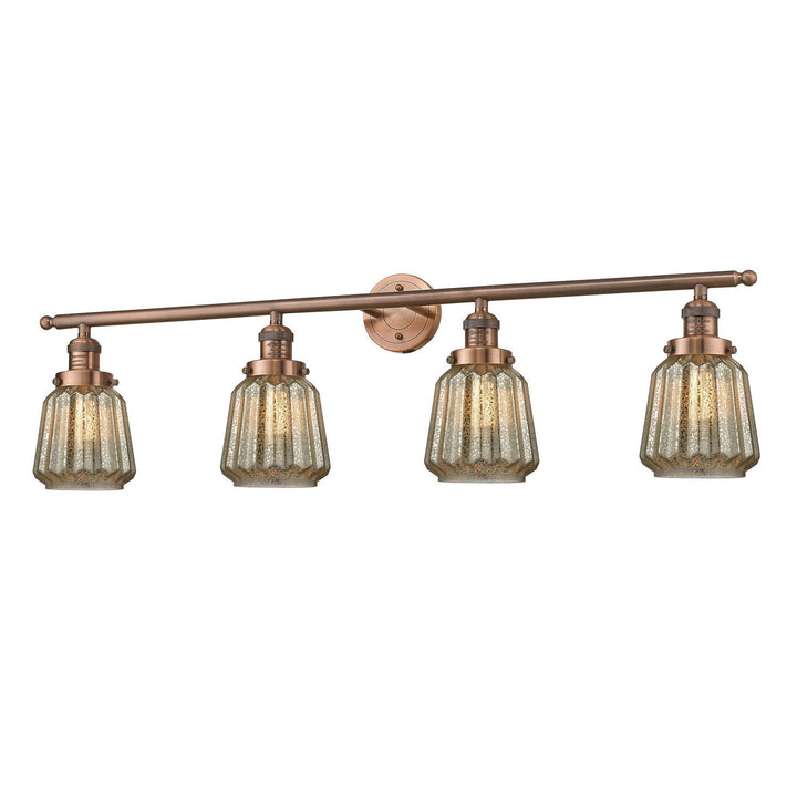 Innovations Franklin Restoration 215-AC-G146-LED Bath Vanity Light 43 in. wide - Antique Copper