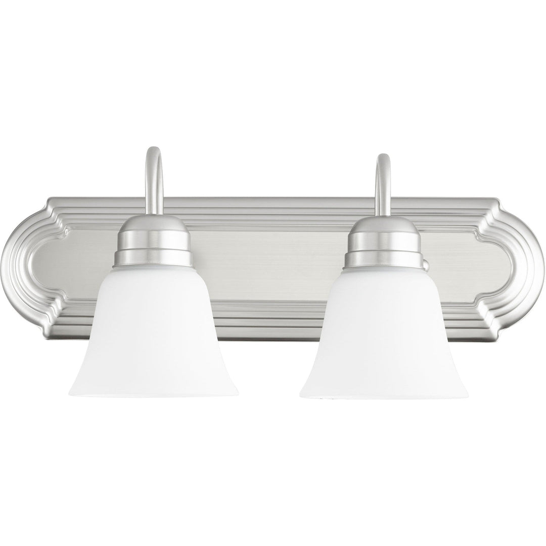 Quorum 5094 Vanities 5094-2-65 Bath Vanity Light 18 in. wide - Satin Nickel W/ Satin Opal